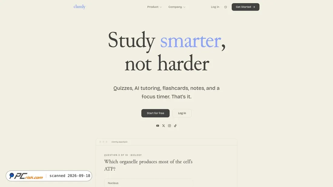 Screenshot of clamly.app