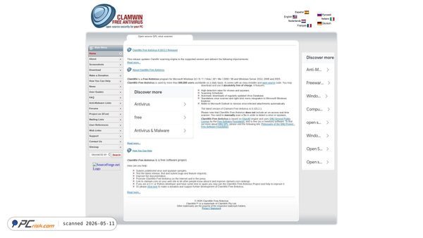 clamwin.com screenshot