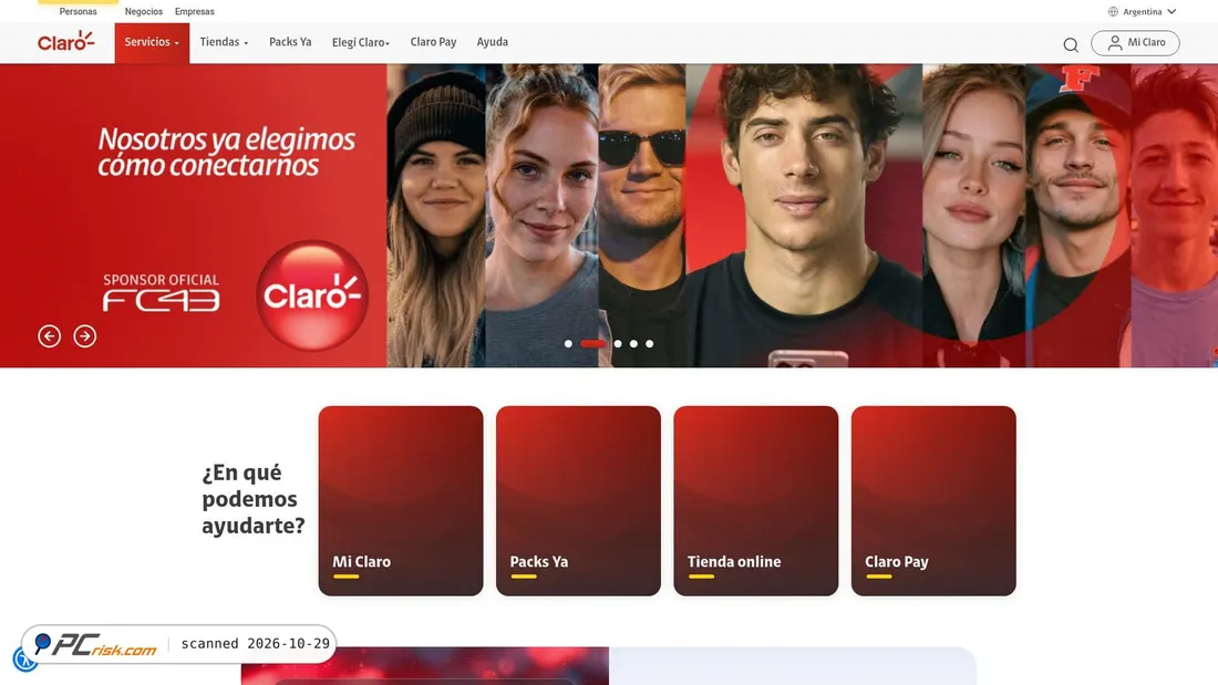 Screenshot von claro.com.ar