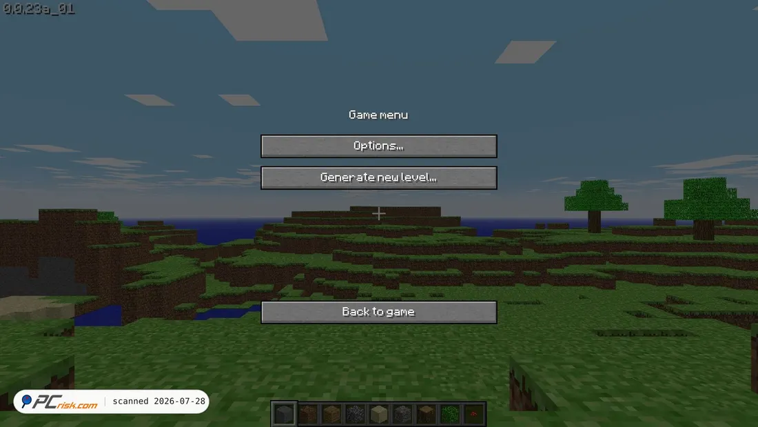 Screenshot of classic.minecraft.net