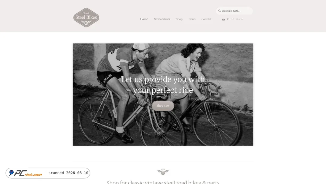 Screenshot of classicsteelbikes.com