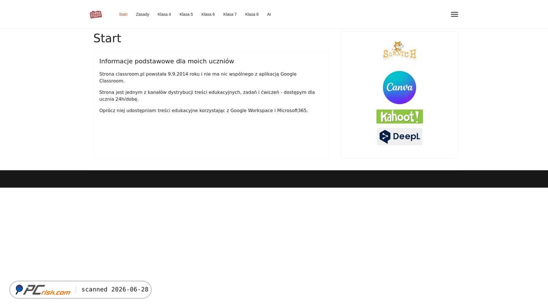 Screenshot of classroom.pl