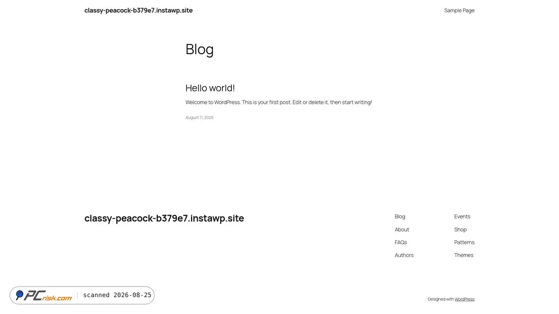 Screenshot of classy-peacock-b379e7.instawp.site