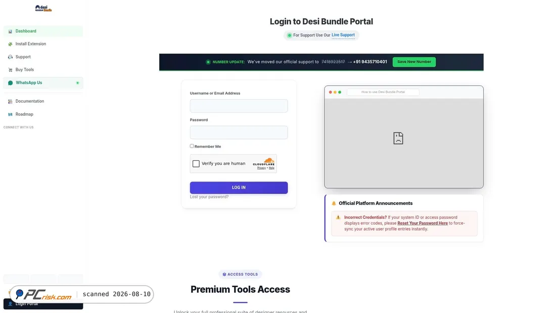 Screenshot of clde.srvx.click