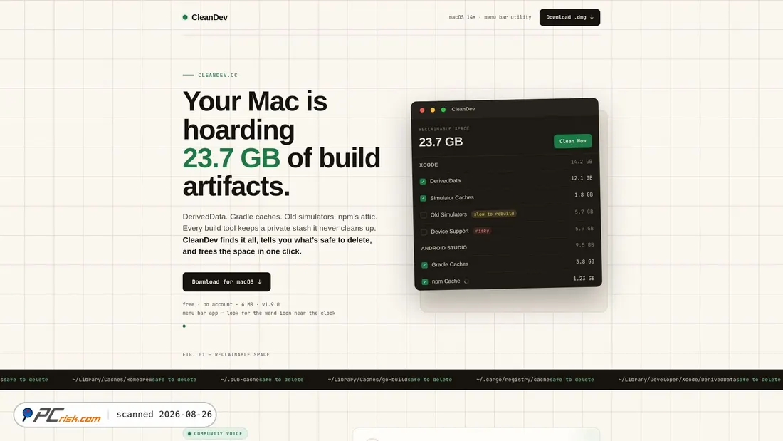 Screenshot of cleandev.cc