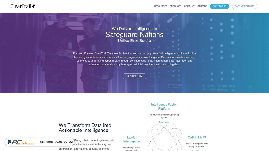 Screenshot of clear-trail.com