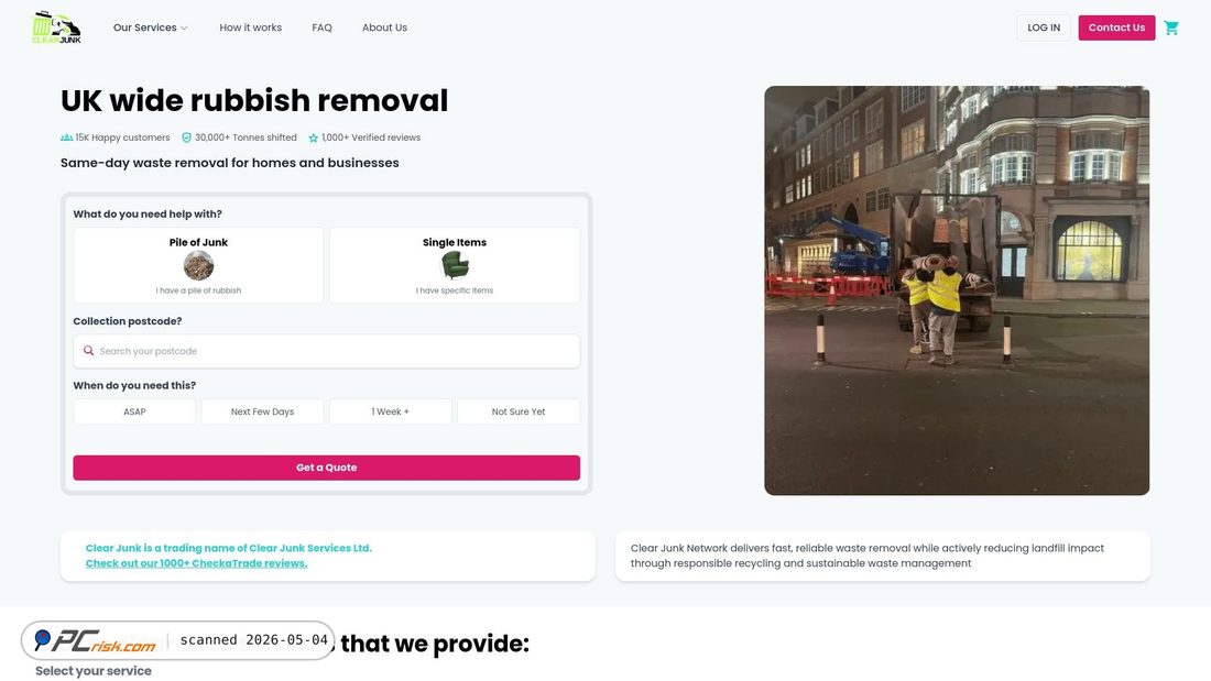 Screenshot of clearjunknetwork.co.uk