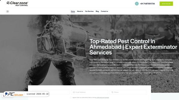clearzonepestcontrol24.in screenshot
