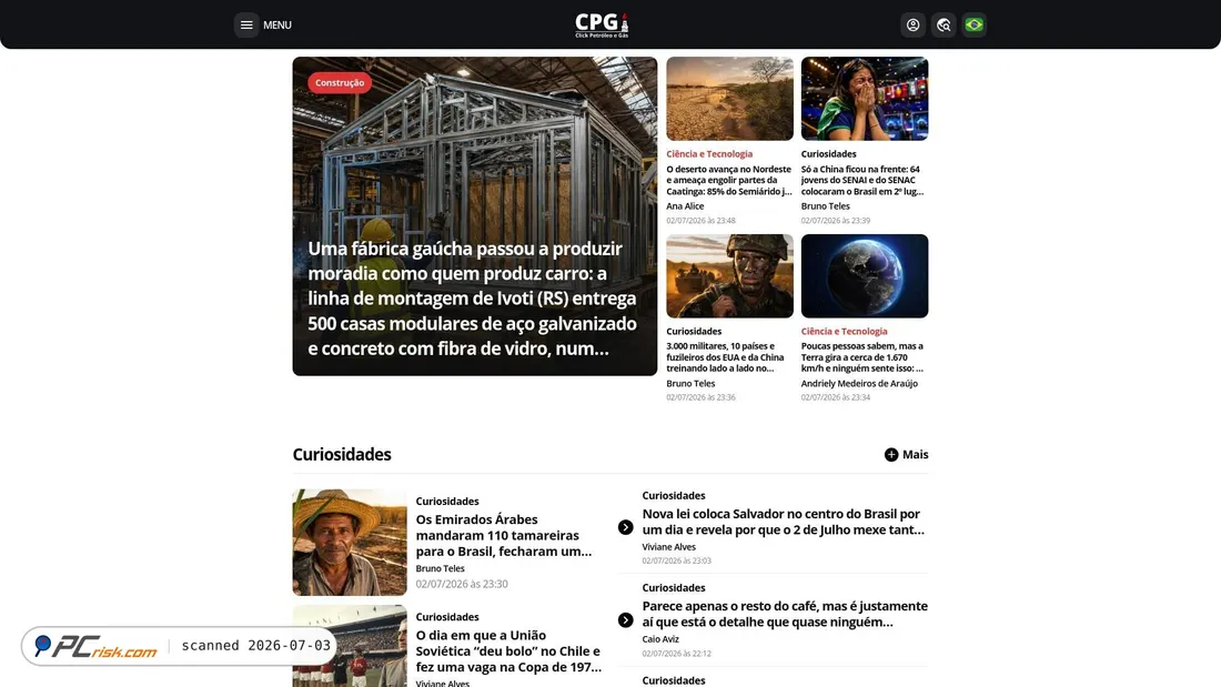 Screenshot of clickpetroleoegas.com.br