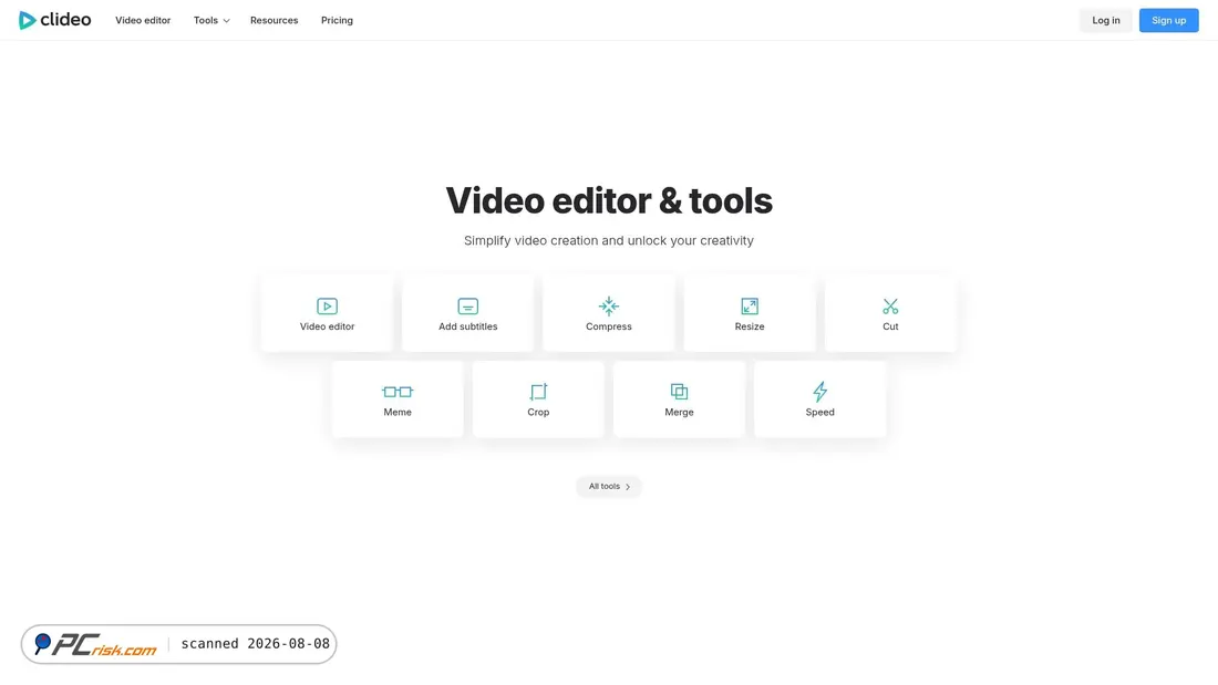 Screenshot of clideo.com