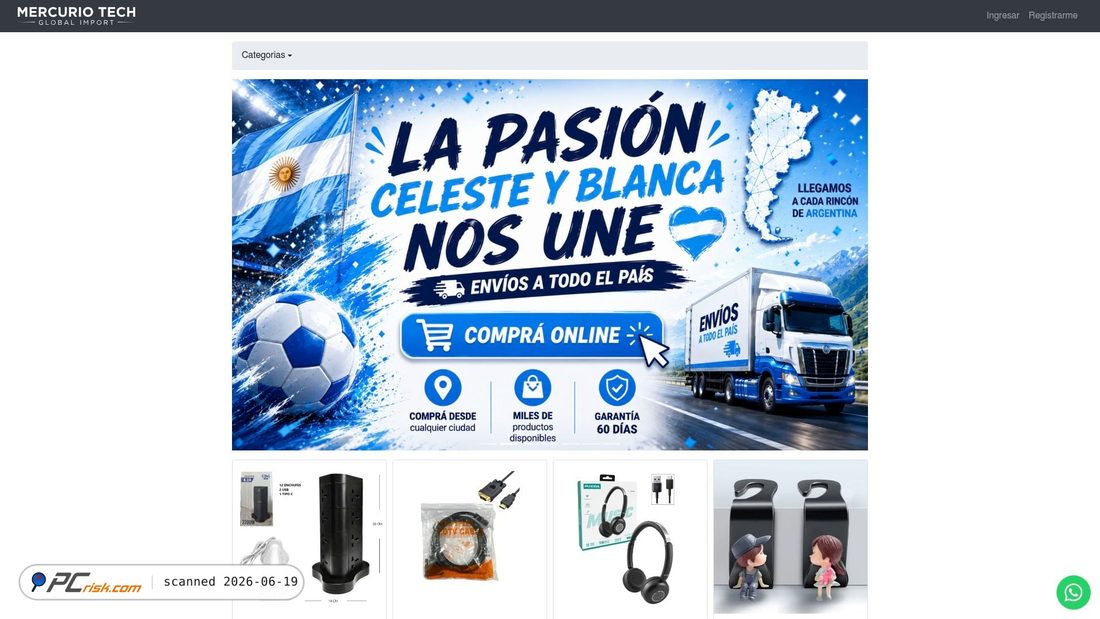 Zrzut ekranu clientes.mercuriotech.com