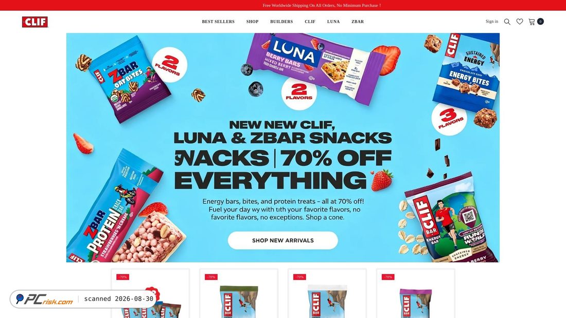 Screenshot von clifbarusshop.com