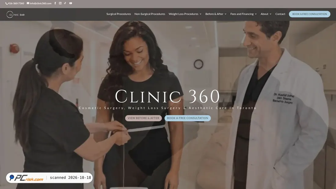 Captura de ecrã de clinic360.com