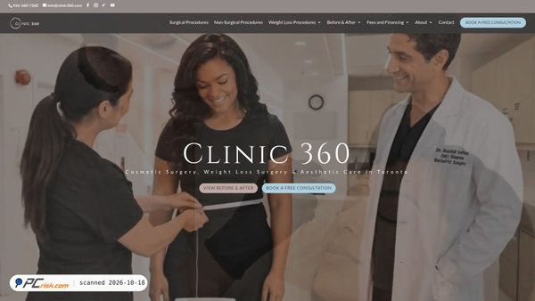 Captura de ecrã de clinic360.com