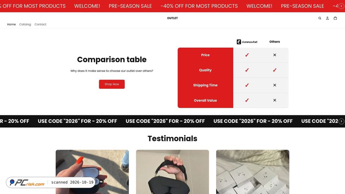 Screenshot von clooutlet.shop
