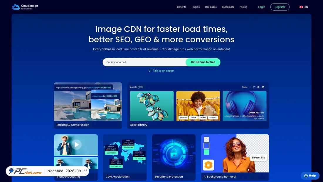 Captura de ecrã de cloudimg.io