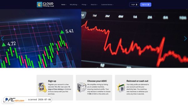 cloudmininghub.com screenshot