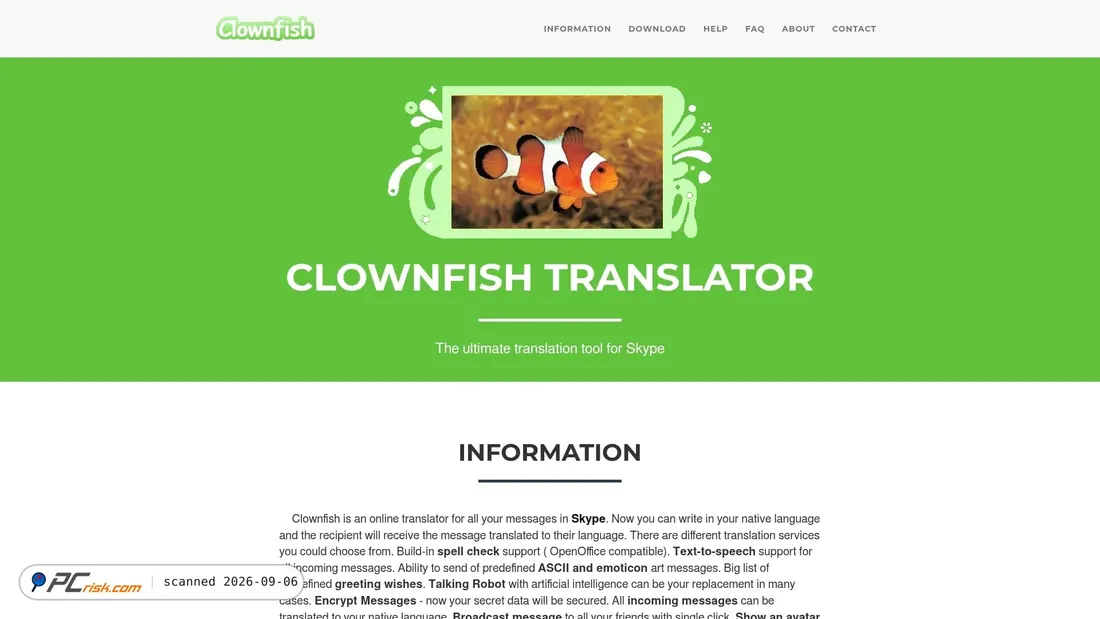 Zrzut ekranu clownfish-translator.com