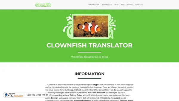 Zrzut ekranu clownfish-translator.com
