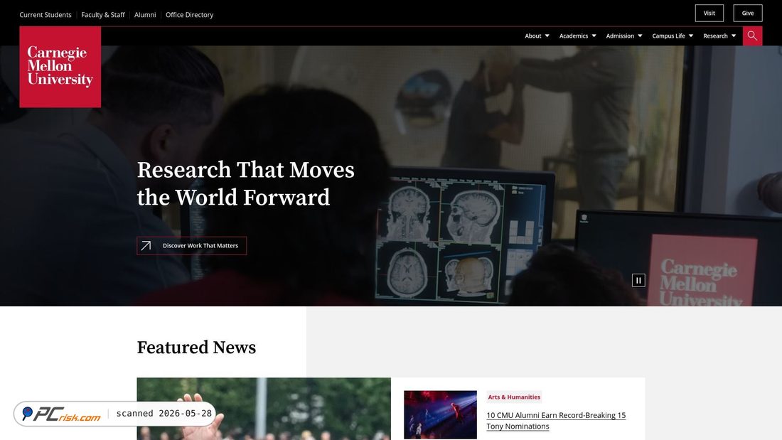Screenshot of cmu.edu