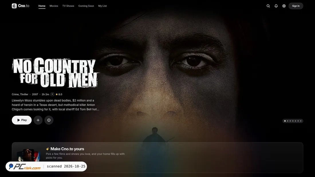 Screenshot di cno.to