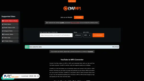 cnvmp3.com screenshot