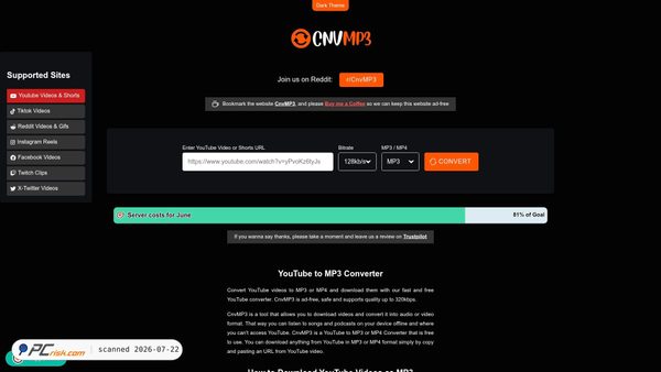 cnvmp3.com screenshot