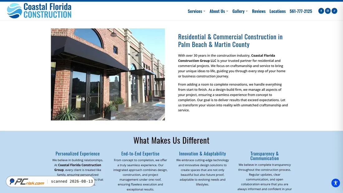 Screenshot of coastalflconstruction.com