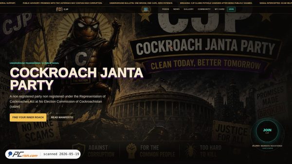 cockroachjantaparty.site screenshot