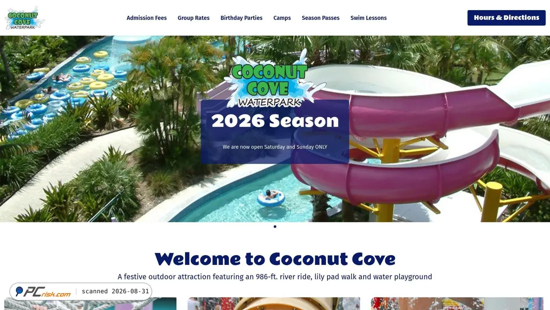 Screenshot of coconutcove-waterpark.com