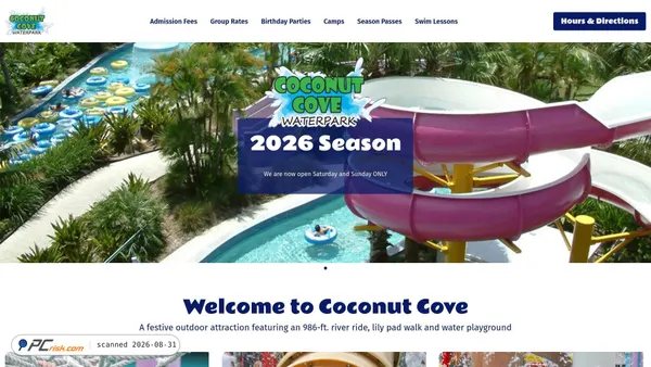 coconutcove-waterpark.com screenshot