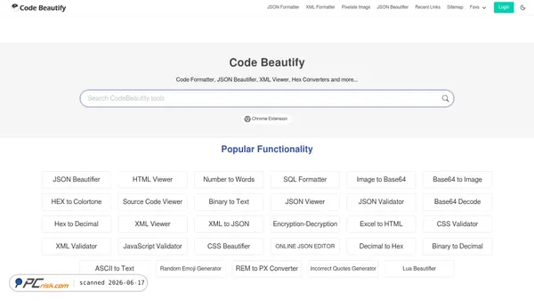 codebeautify.org screenshot