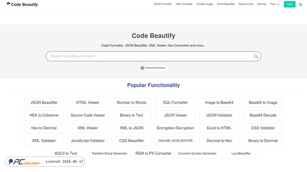 codebeautify.org screenshot