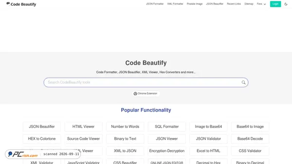 codebeautify.org screenshot