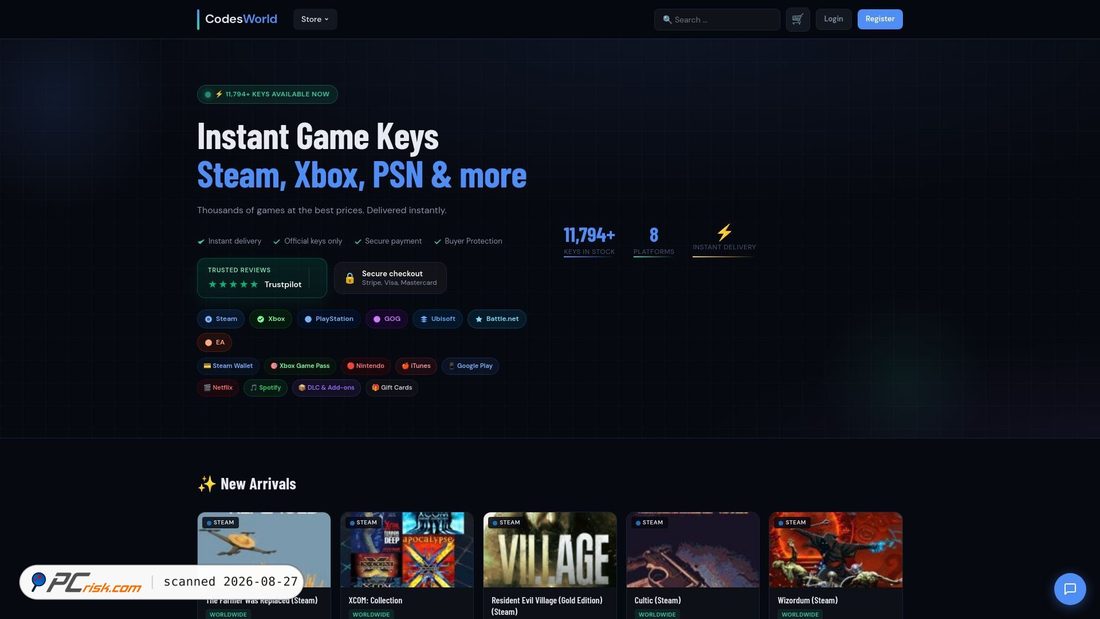 Screenshot von codesworld.net