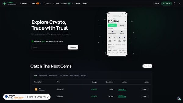 coinfex.io screenshot