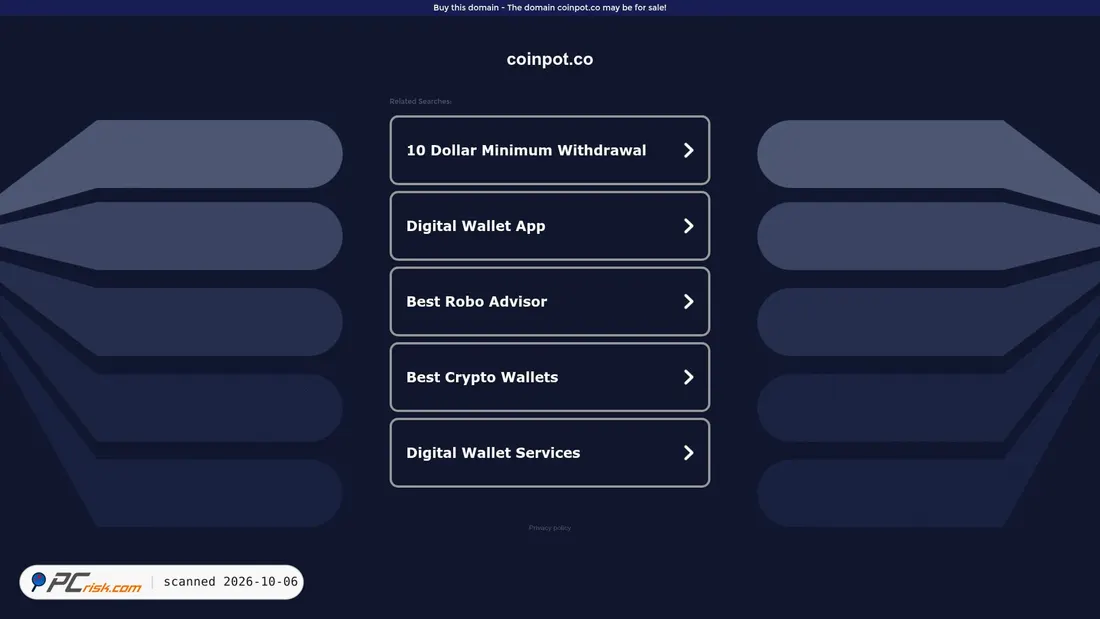 Captura de ecrã de coinpot.co