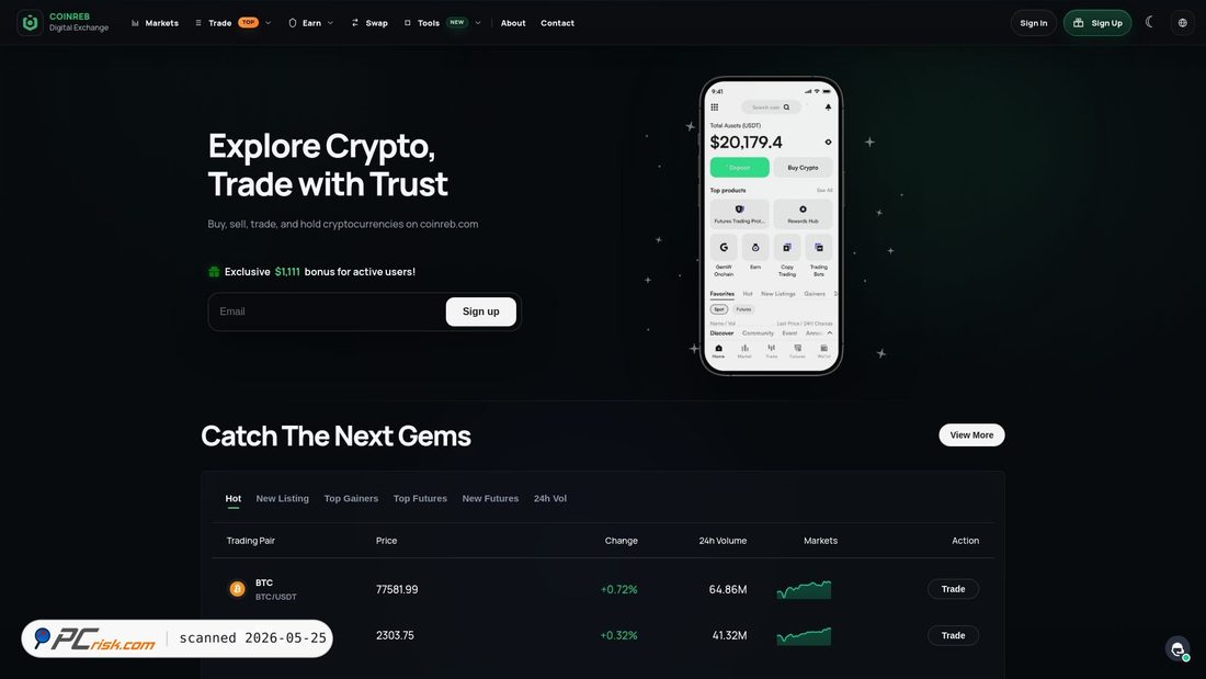Screenshot of coinreb.com