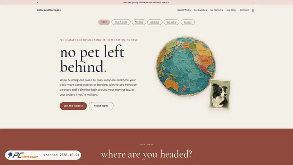 collarandcompass.com screenshot
