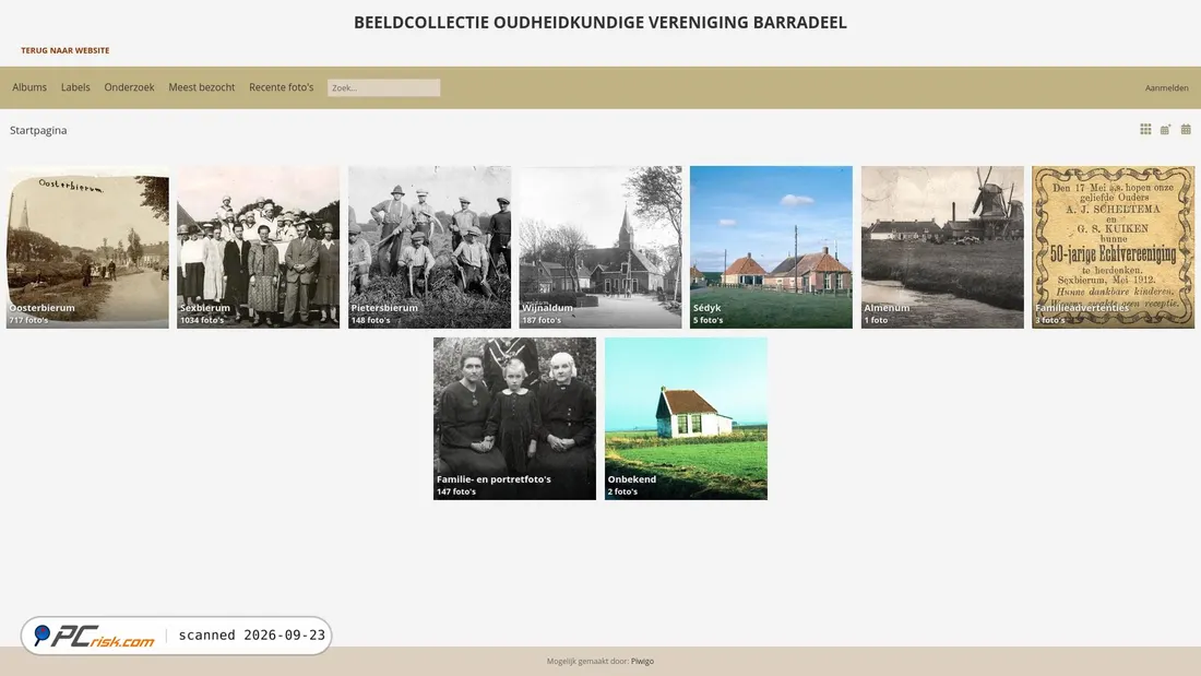 Screenshot of collectie.oudbarradeel.nl
