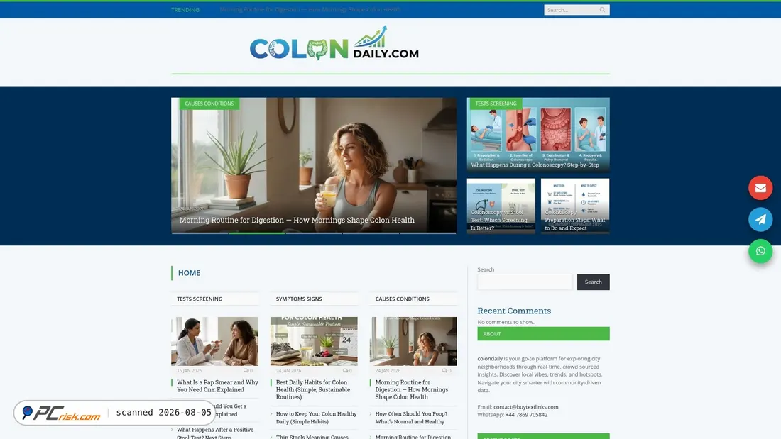 Screenshot of colondaily.com