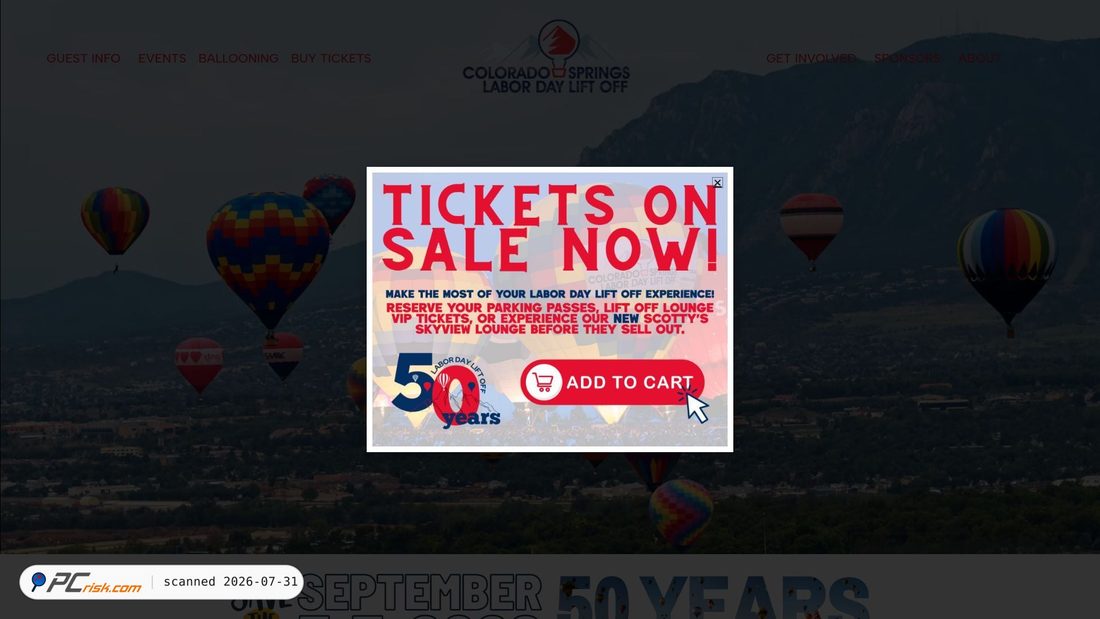 Screenshot of coloradospringslabordayliftoff.com