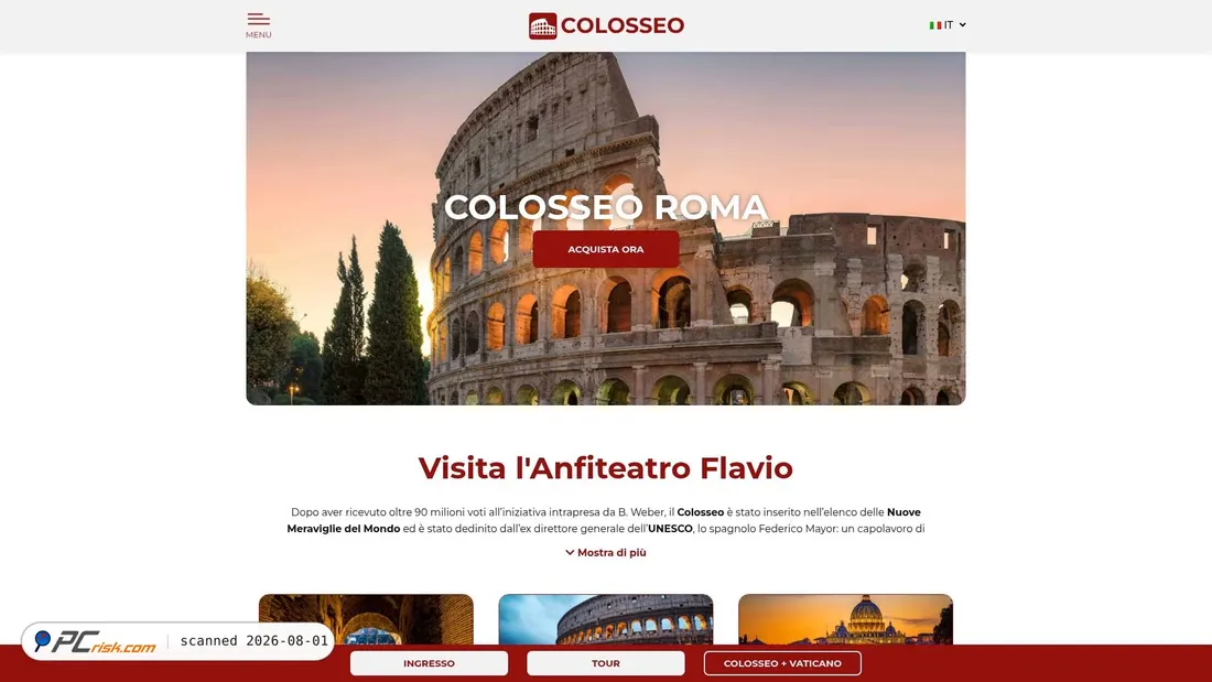 Screenshot of colosseo-roma.it