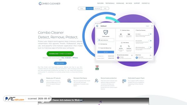 Zrzut ekranu combocleaner.com