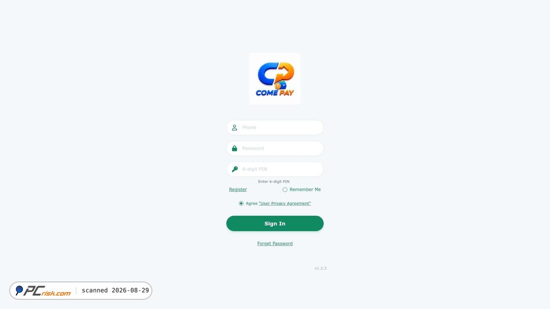 Screenshot von comepay-vip-members.netlify.app