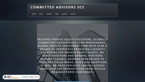 Captura de ecrã de committedadvisors.ltd