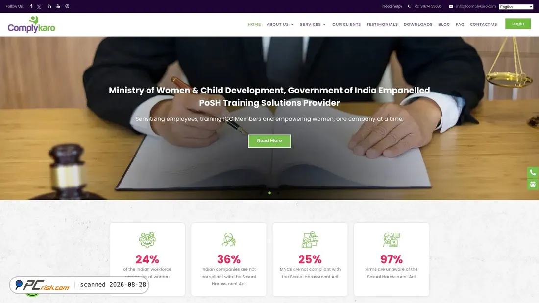 Screenshot of complykaro.com