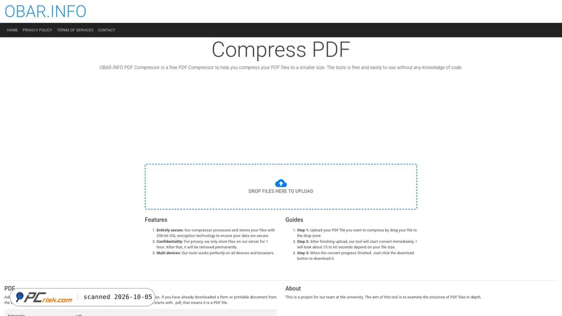 Screenshot von compress-pdf-free.obar.info