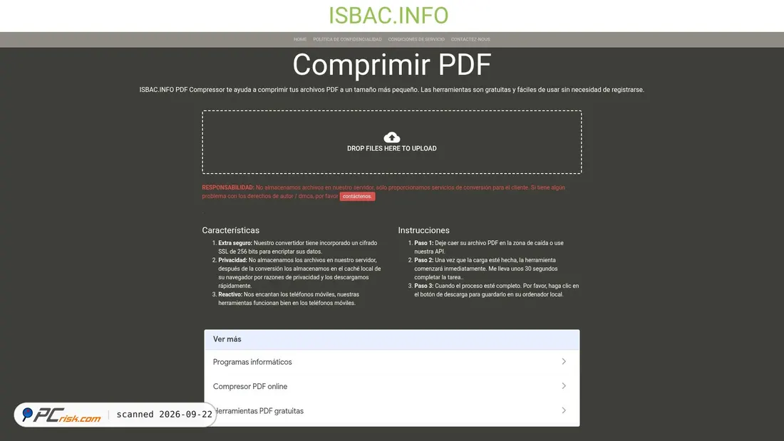 Screenshot of compress-pdf.isbac.info