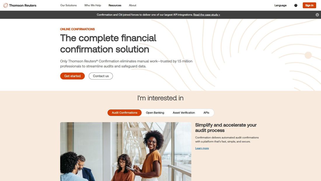 Screenshot von confirmation.com